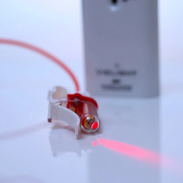 A device with a Vielight MIP Intranasal Photobiomodulation attached to it.